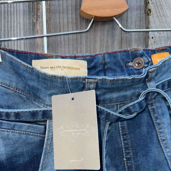 Anthropologie Pilcro and the Letterpress Distressed Denim Midi Skirt Size 2 - Picture 9 of 12